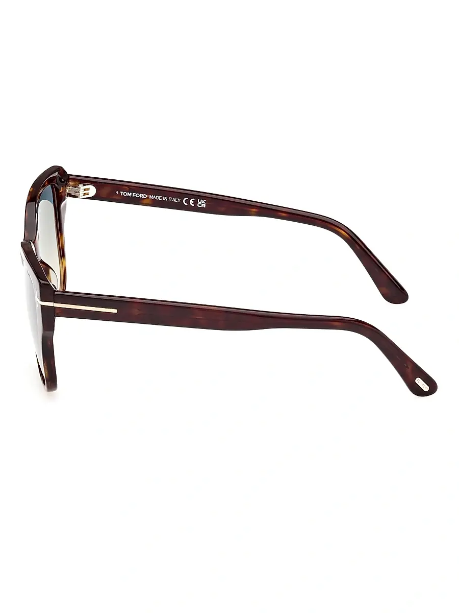 TOM FORD Women's Elsa 55MM Butterfly Sunglasses - Dark Havana Aqua Gradient | Thumbnail 4 TOM FORD Women's Elsa 55MM Butterfly Sunglasses - Dark Havana Aqua Gradient | Thumbnail 4
