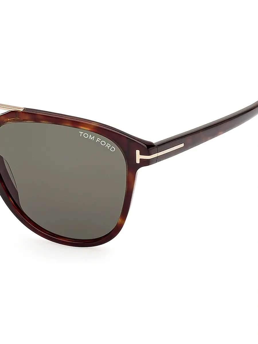 TOM FORD Men's Damian 54MM Pilot Sunglasses - Dark Havana Green | Thumbnail 4 TOM FORD Men's Damian 54MM Pilot Sunglasses - Dark Havana Green | Thumbnail 4