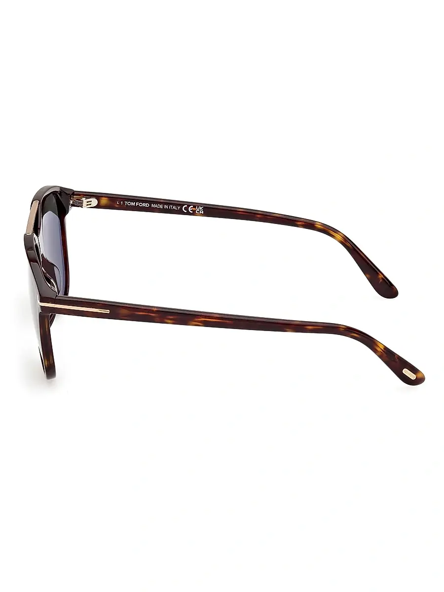 TOM FORD Men's Damian 54MM Pilot Sunglasses - Dark Havana Green | Thumbnail 5 TOM FORD Men's Damian 54MM Pilot Sunglasses - Dark Havana Green | Thumbnail 5