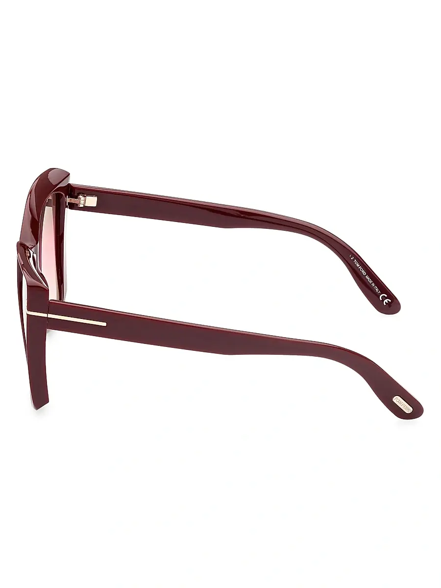 TOM FORD Women's Scarlet 57MM Square Sunglasses - Shiny Burgundy | Thumbnail 4