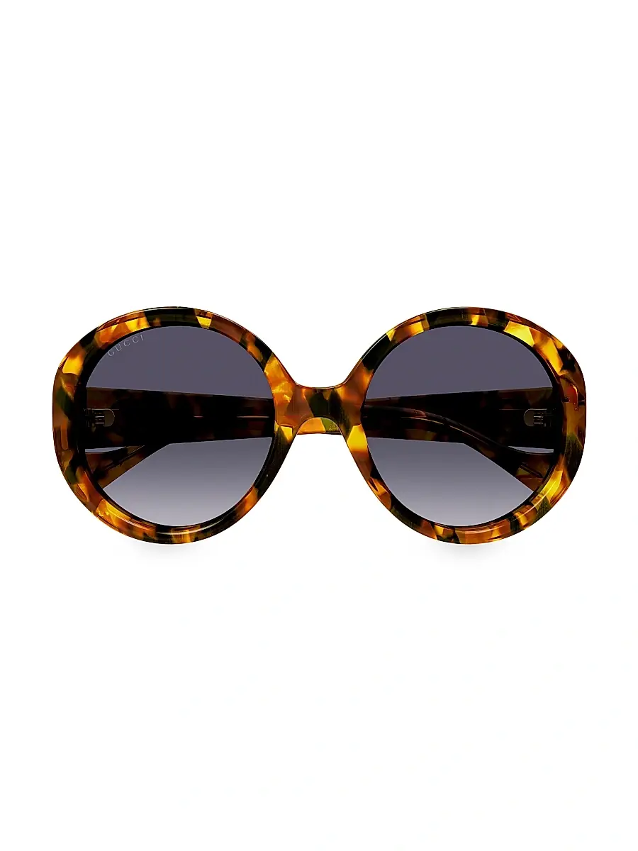 Gucci Women's 56MM Round Sunglasses - Havana | Image 1 Gucci Women's 56MM Round Sunglasses - Havana | Image 1