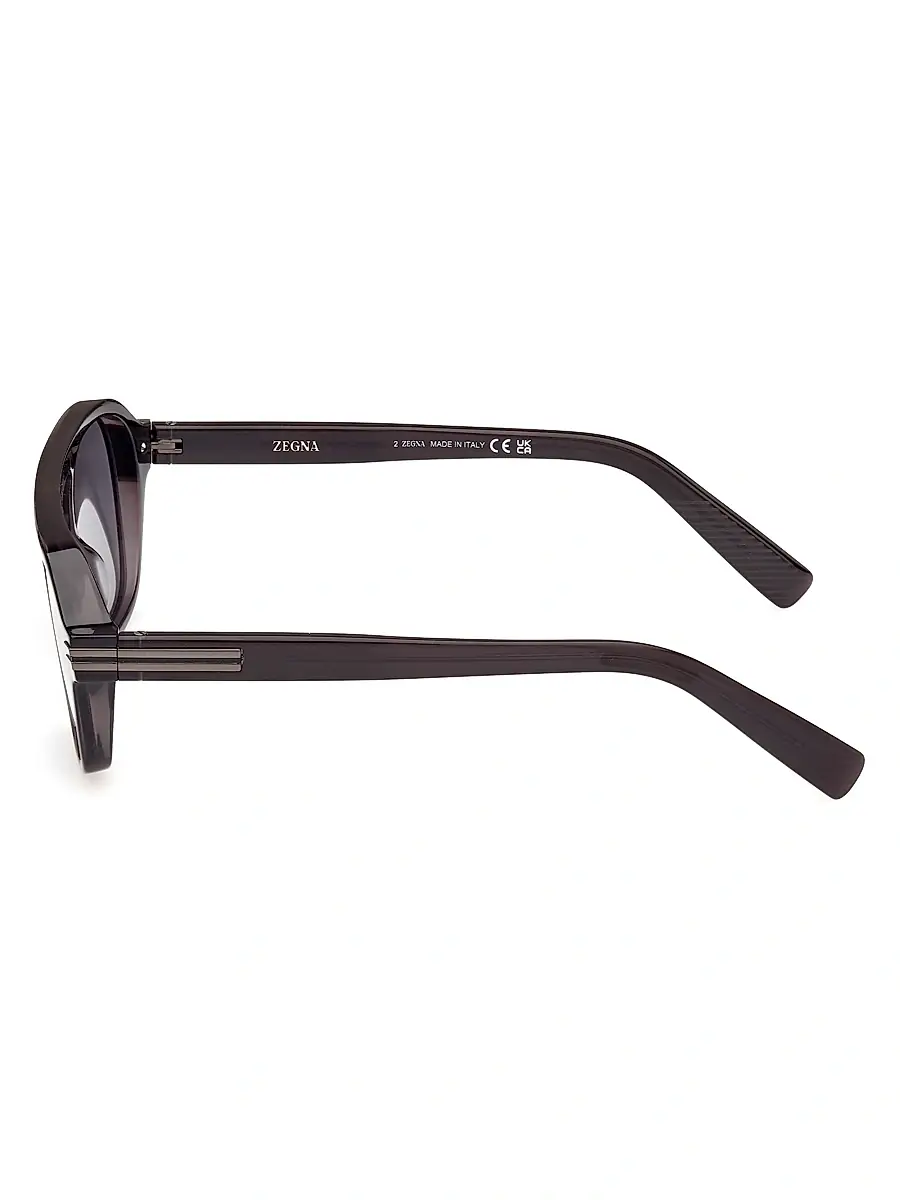 Zegna Men's 51MM Round Sunglasses | Thumbnail 3 Zegna Men's 51MM Round Sunglasses | Thumbnail 3