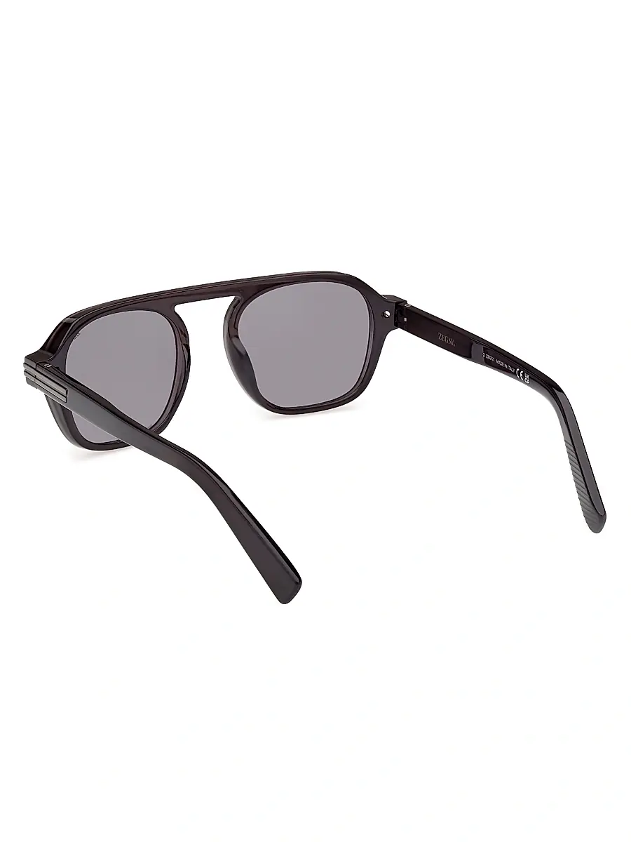 Zegna Men's 51MM Round Sunglasses | Thumbnail 4 Zegna Men's 51MM Round Sunglasses | Thumbnail 4