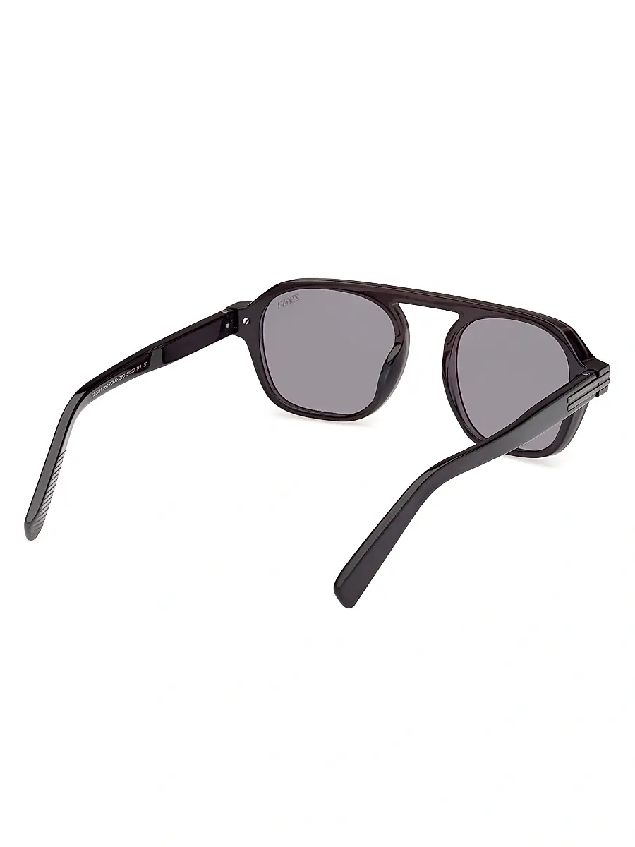 Zegna Men's 51MM Round Sunglasses | Thumbnail 6 Zegna Men's 51MM Round Sunglasses | Thumbnail 6