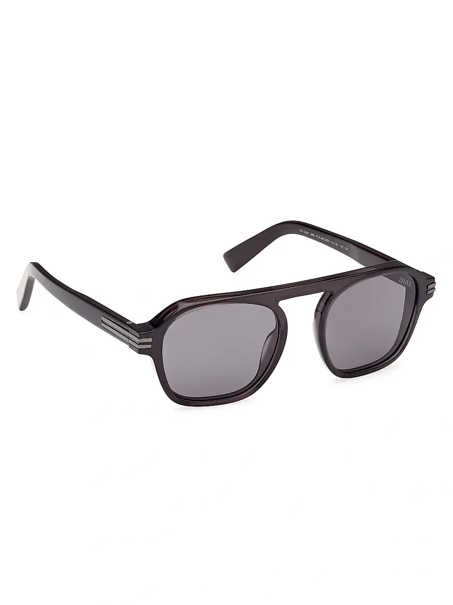 Zegna Men's 51MM Round Sunglasses | Thumbnail 8 Zegna Men's 51MM Round Sunglasses | Thumbnail 8