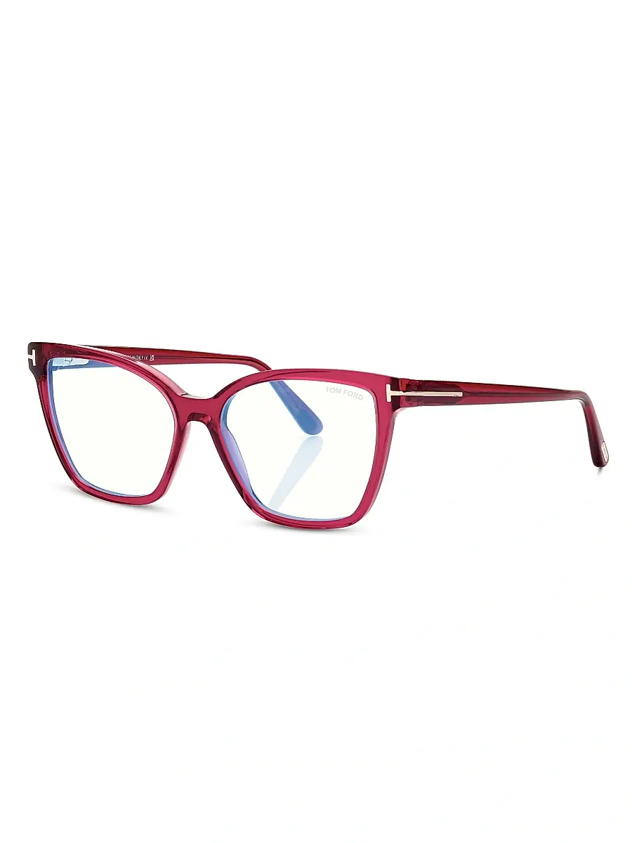 Tom Ford Women's 53MM Cat Eye Blue Block Glasses | Thumbnail 2