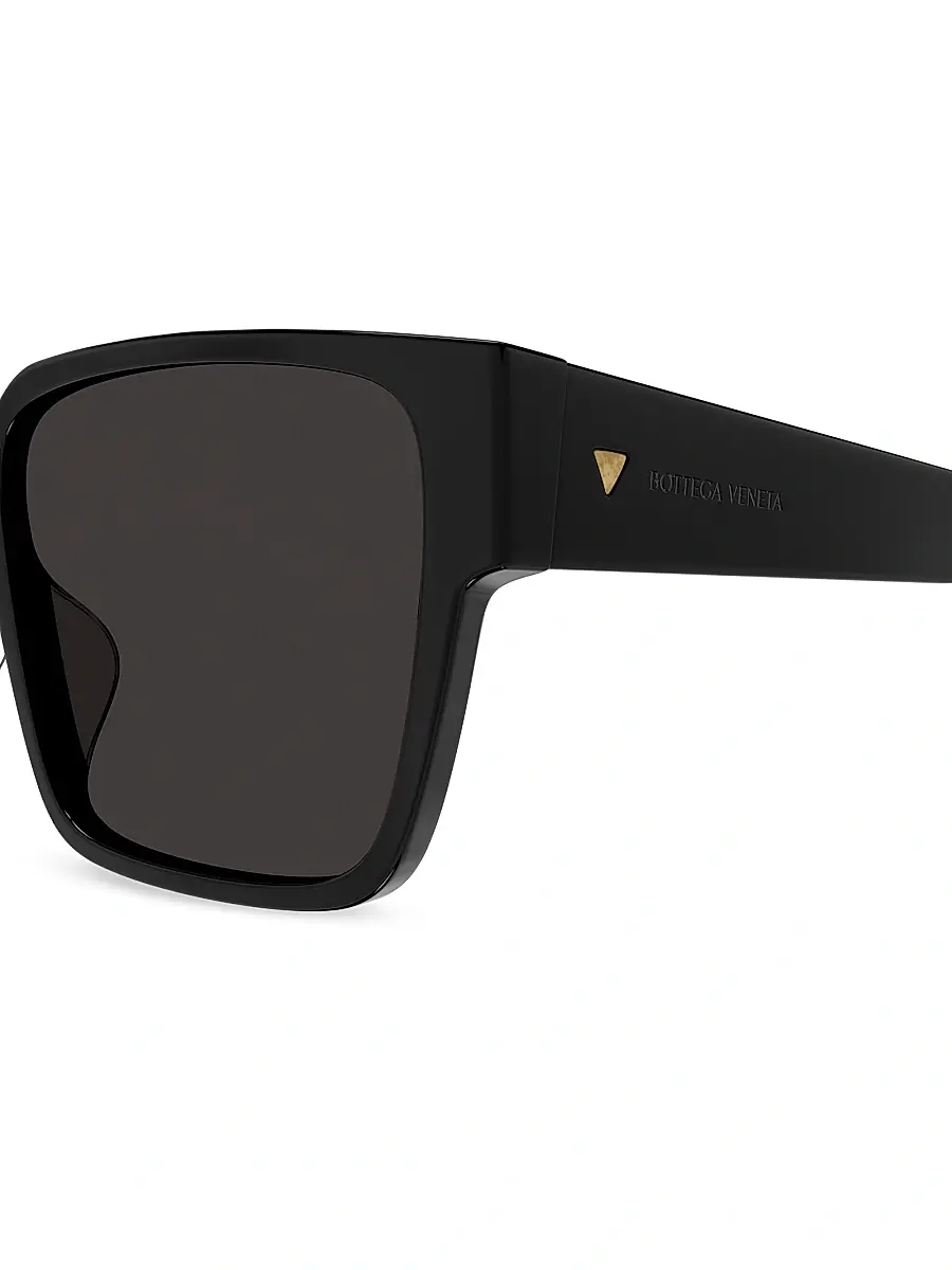 Bottega Veneta Women's Bold Triangle Stud 59MM Square Sunglasses - Black Dark Grey | Thumbnail 3 Bottega Veneta Women's Bold Triangle Stud 59MM Square Sunglasses - Black Dark Grey | Thumbnail 3