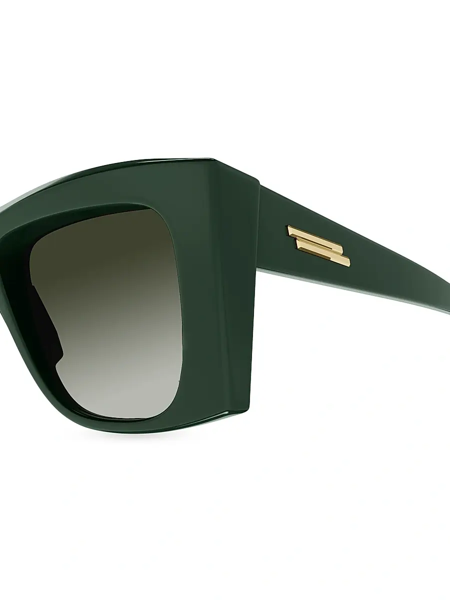 Bottega Veneta Women's Knot 99MM Geometrical Sunglasses - Green | Thumbnail 3