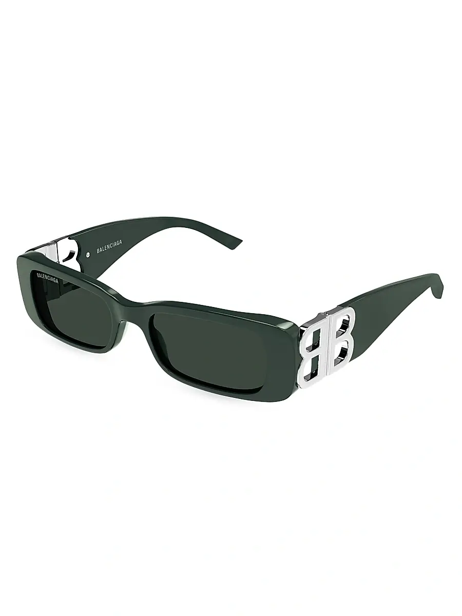 Balenciaga Women's Dynasty 51MM Rectangular Sunglasses - Green | Image 1 Balenciaga Women's Dynasty 51MM Rectangular Sunglasses - Green | Image 1