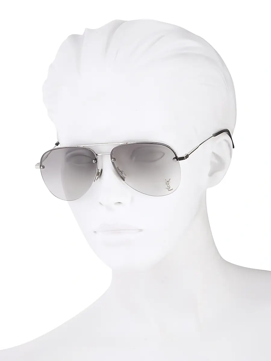 Saint Laurent Women's Monogram 59MM Aviator Sunglasses | Thumbnail 4 Saint Laurent Women's Monogram 59MM Aviator Sunglasses | Thumbnail 4