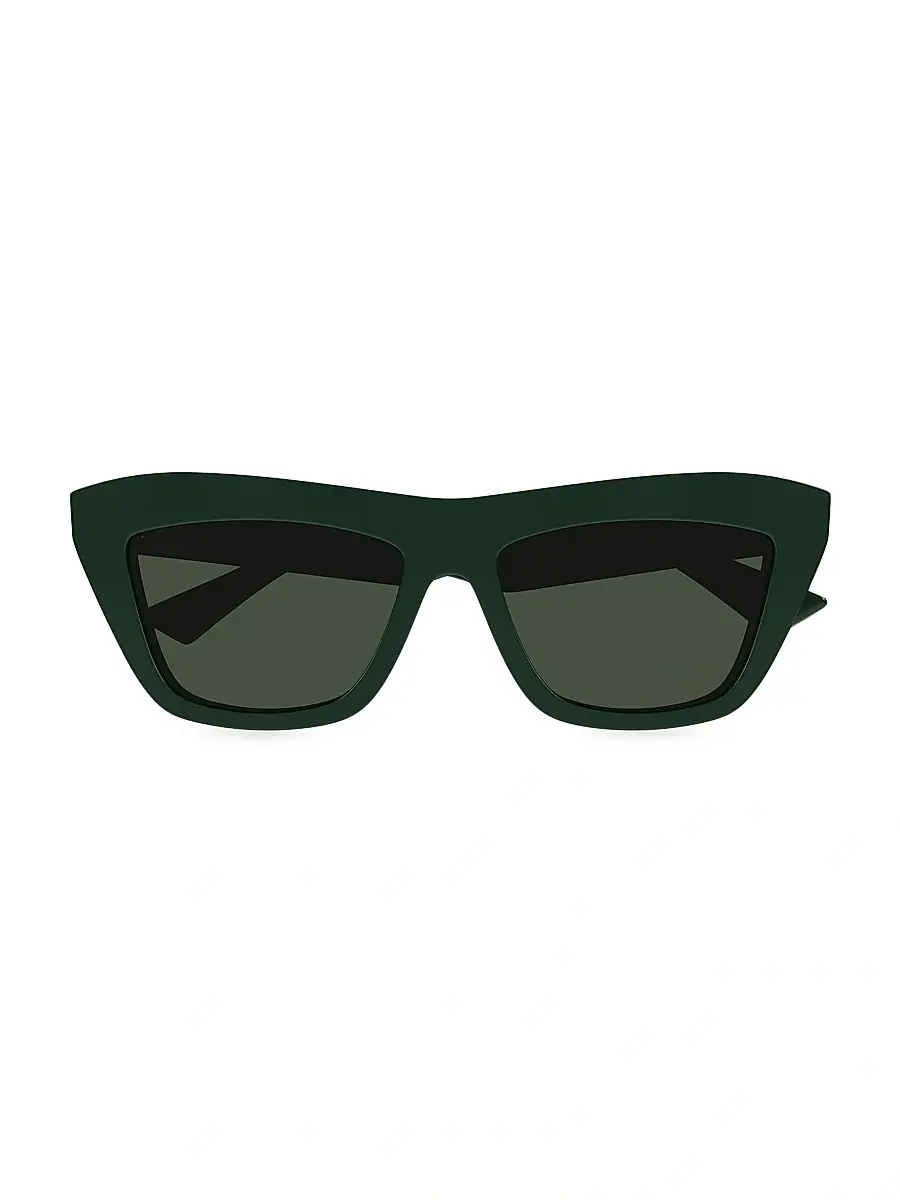 Bottega Veneta Women's Classic Ribbon 55MM Sunglasses - Green | Thumbnail 2 Bottega Veneta Women's Classic Ribbon 55MM Sunglasses - Green | Thumbnail 2