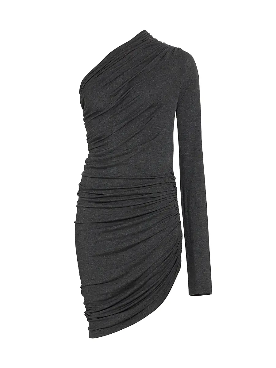 Norma Kamali Women's Lazy Diana One-Shoulder Minidress - Dark Grey | Image 1 Norma Kamali Women's Lazy Diana One-Shoulder Minidress - Dark Grey | Image 1