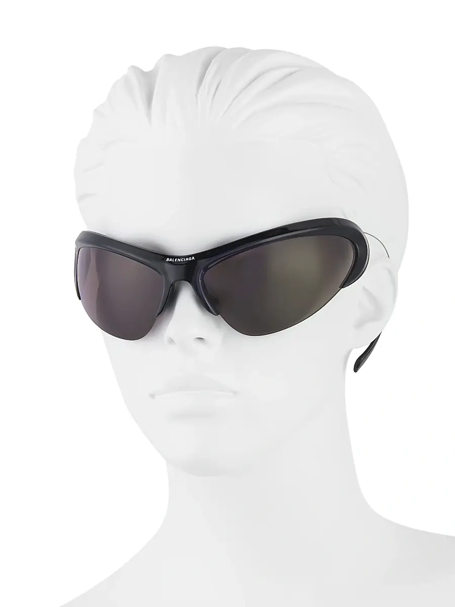 Balenciaga Women's Wire 91MM Shield Sunglasses | Thumbnail 4