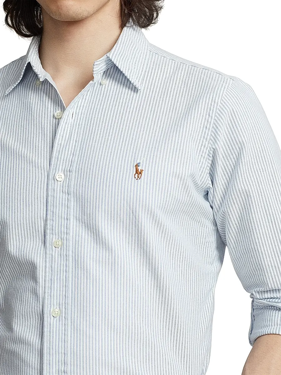 Polo Ralph Lauren Men's Striped Classic-Fit Oxford Shirt | Thumbnail 5 Polo Ralph Lauren Men's Striped Classic-Fit Oxford Shirt | Thumbnail 5