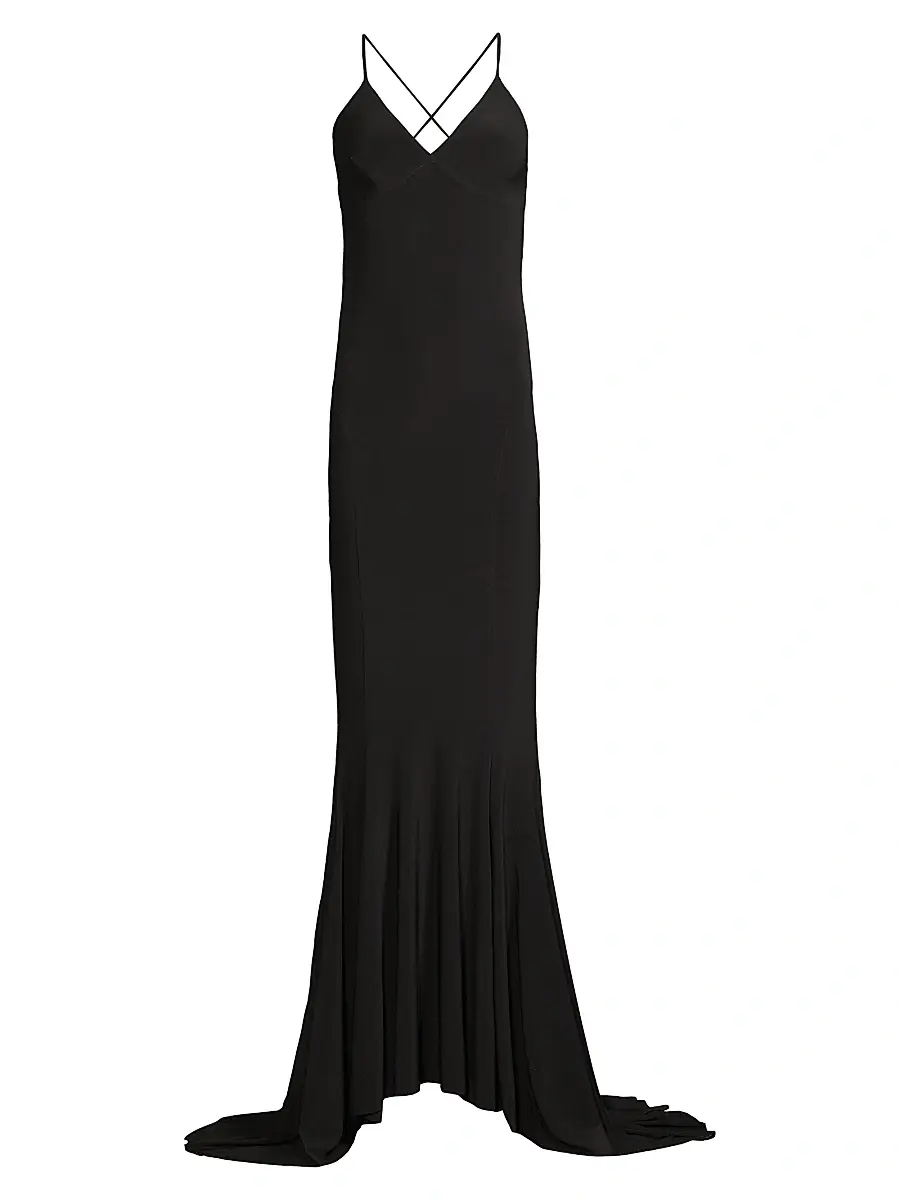 Norma Kamali Women's Crisscross Scoopback Gown - Black | Image 1 Norma Kamali Women's Crisscross Scoopback Gown - Black | Image 1