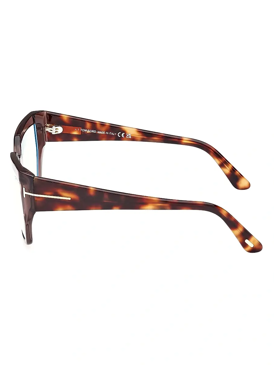 TOM FORD Women's 54MM Blue Block Square Eyeglasses - Transparent Dark Teal | Thumbnail 9 TOM FORD Women's 54MM Blue Block Square Eyeglasses - Transparent Dark Teal | Thumbnail 9