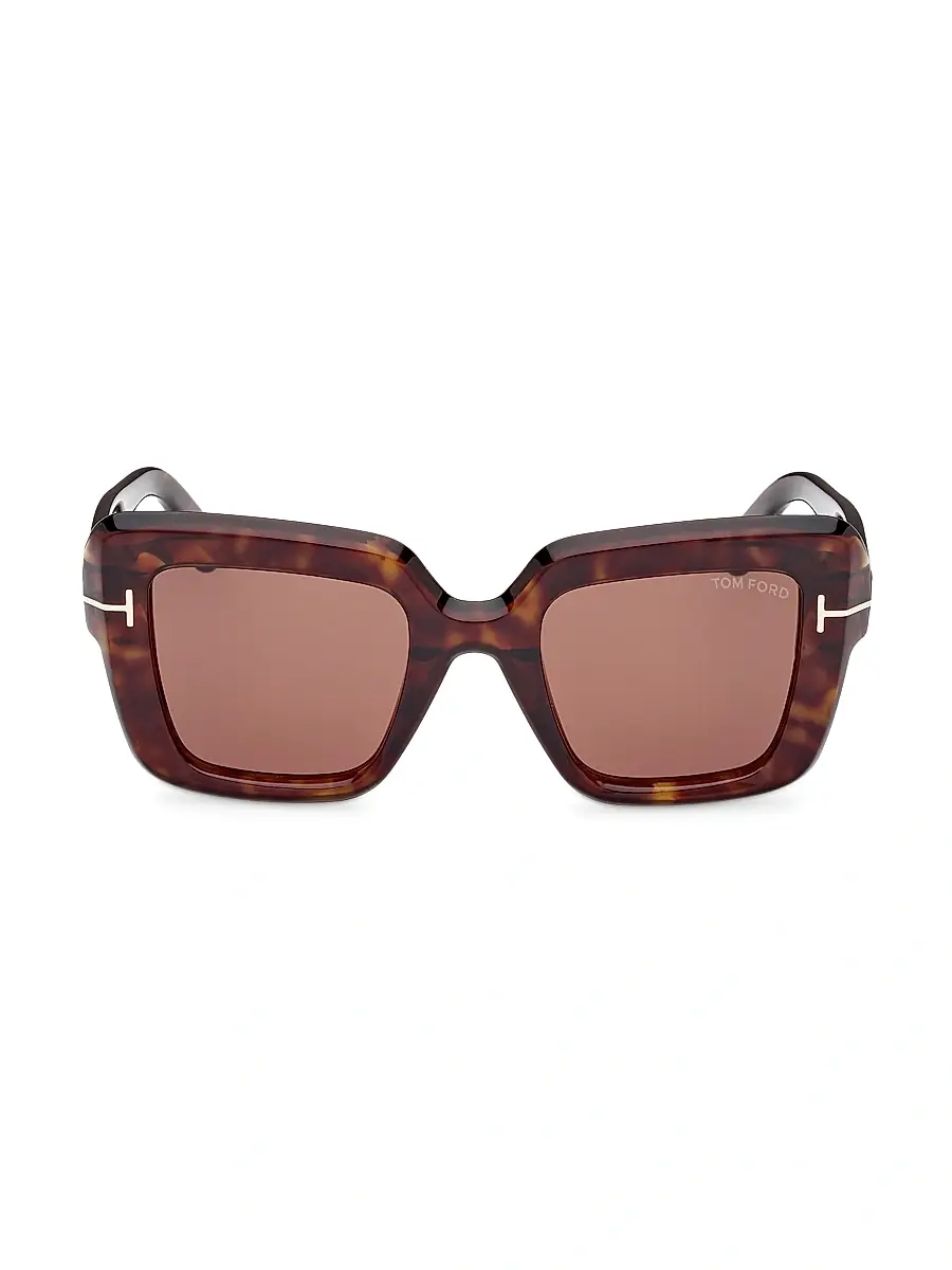 TOM FORD Women's Esme 50MM Square Sunglasses - Classic Havana Brown | Thumbnail 2