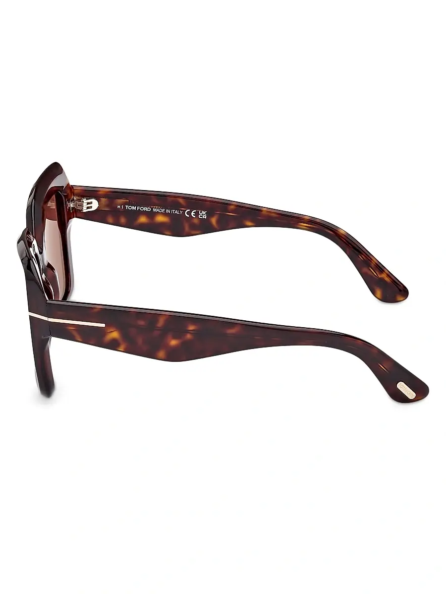TOM FORD Women's Esme 50MM Square Sunglasses - Classic Havana Brown | Thumbnail 3