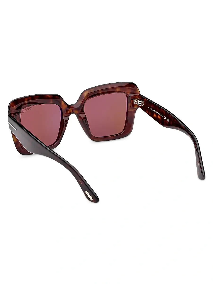 TOM FORD Women's Esme 50MM Square Sunglasses - Classic Havana Brown | Thumbnail 4