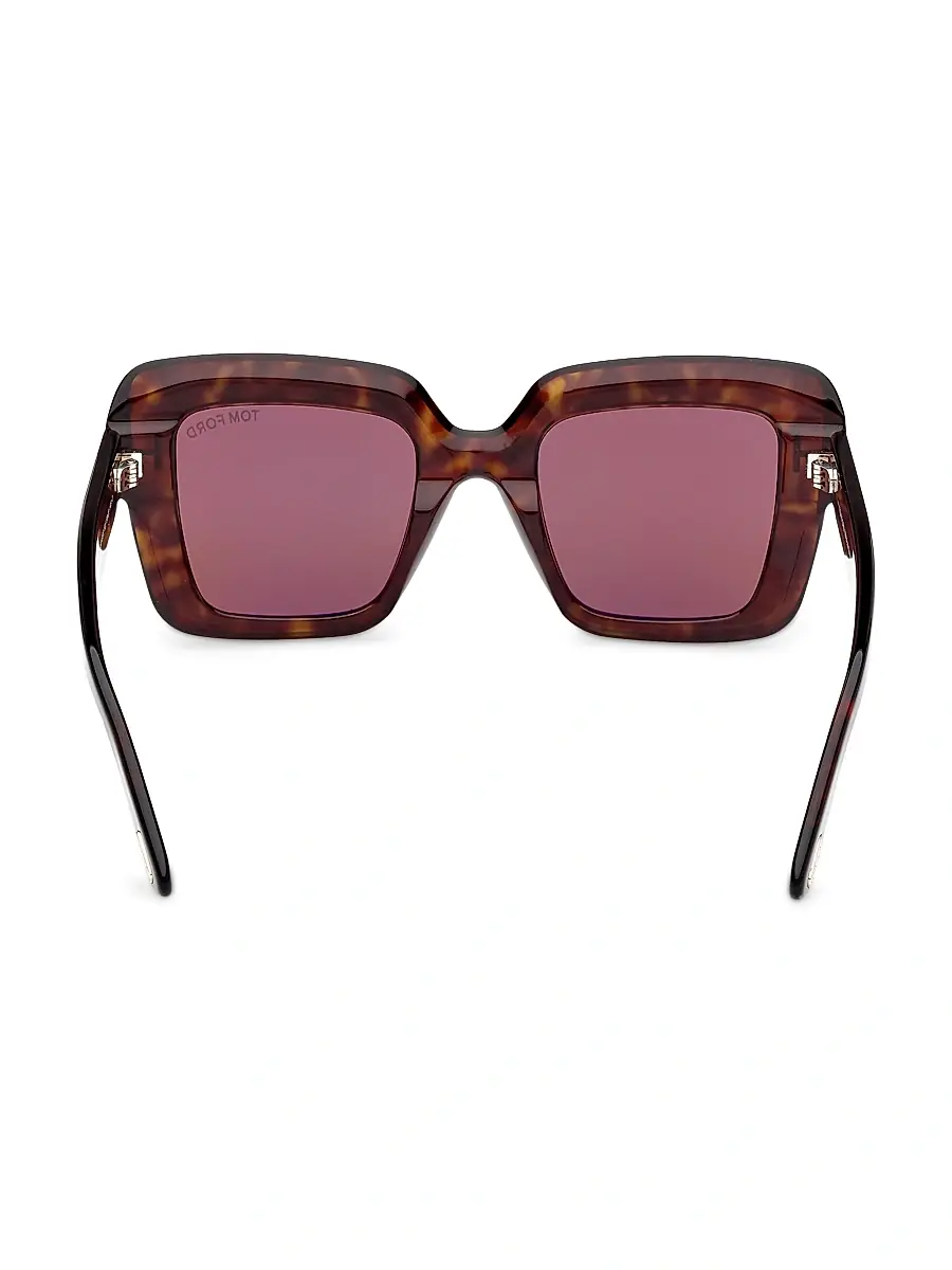 TOM FORD Women's Esme 50MM Square Sunglasses - Classic Havana Brown | Thumbnail 5