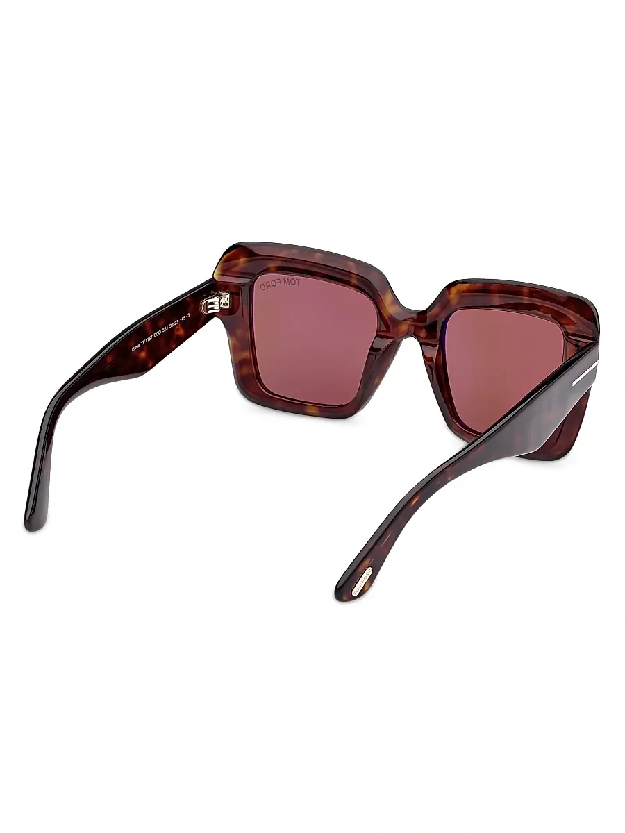 TOM FORD Women's Esme 50MM Square Sunglasses - Classic Havana Brown | Thumbnail 6