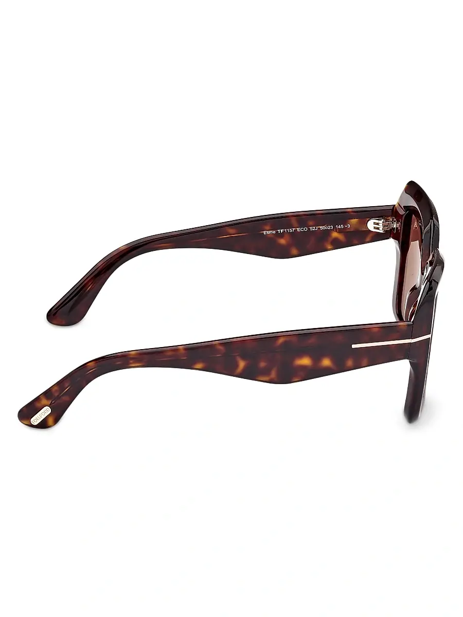 TOM FORD Women's Esme 50MM Square Sunglasses - Classic Havana Brown | Thumbnail 7