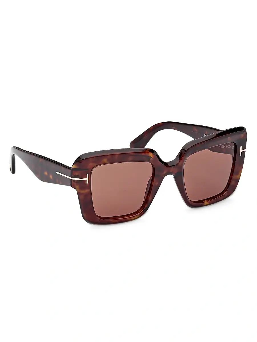 TOM FORD Women's Esme 50MM Square Sunglasses - Classic Havana Brown | Thumbnail 8