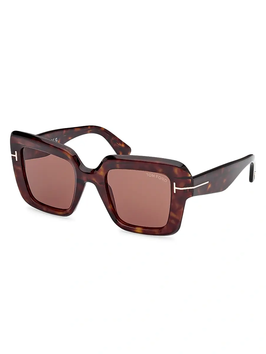 TOM FORD Women's Esme 50MM Square Sunglasses - Classic Havana Brown | Image 1 TOM FORD Women's Esme 50MM Square Sunglasses - Classic Havana Brown | Image 1
