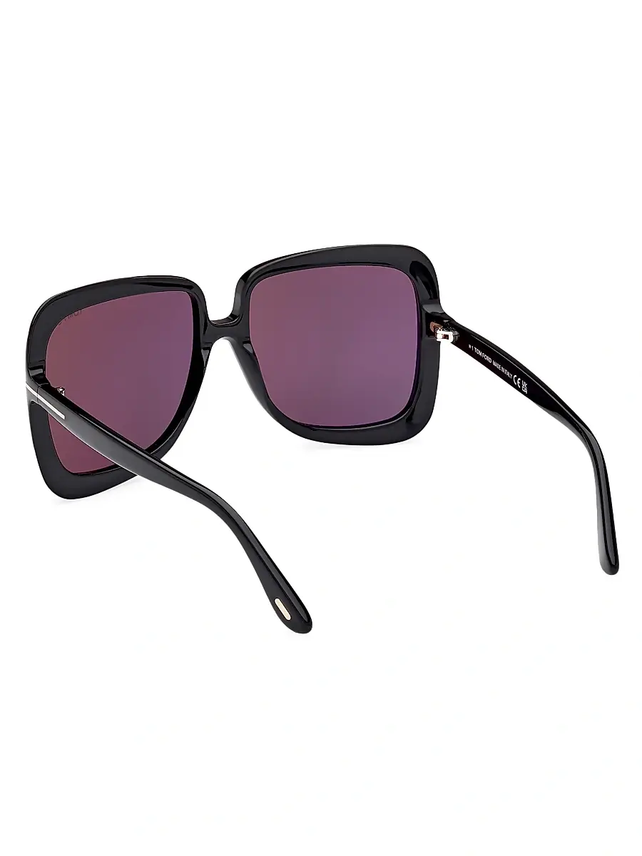TOM FORD Women's Lorelai 59MM Square Sunglasses - Black Dark Purple | Thumbnail 4 TOM FORD Women's Lorelai 59MM Square Sunglasses - Black Dark Purple | Thumbnail 4