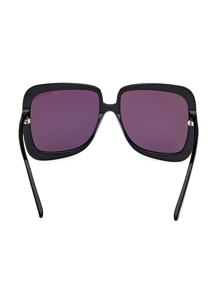 TOM FORD Women's Lorelai 59MM Square Sunglasses - Black Dark Purple | Thumbnail 5 TOM FORD Women's Lorelai 59MM Square Sunglasses - Black Dark Purple | Thumbnail 5