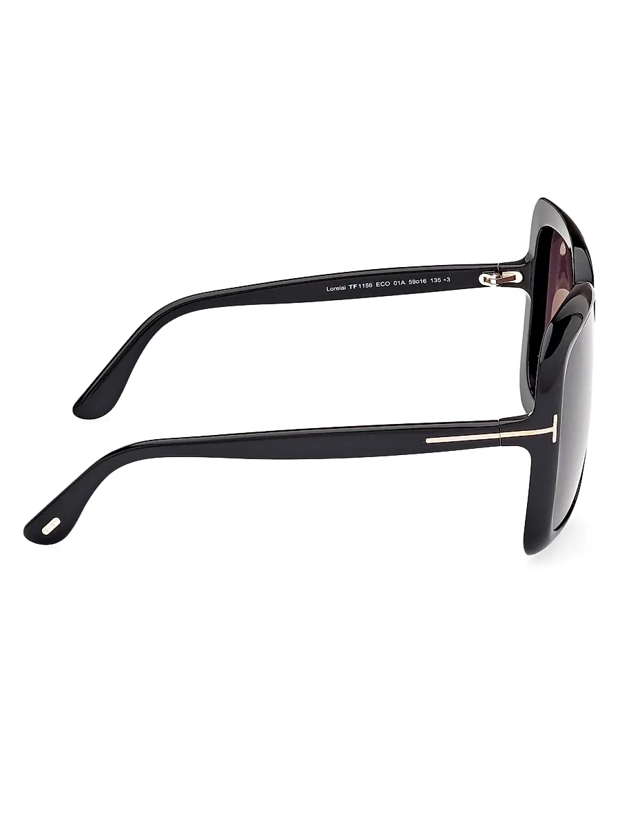 TOM FORD Women's Lorelai 59MM Square Sunglasses - Black Dark Purple | Thumbnail 7 TOM FORD Women's Lorelai 59MM Square Sunglasses - Black Dark Purple | Thumbnail 7