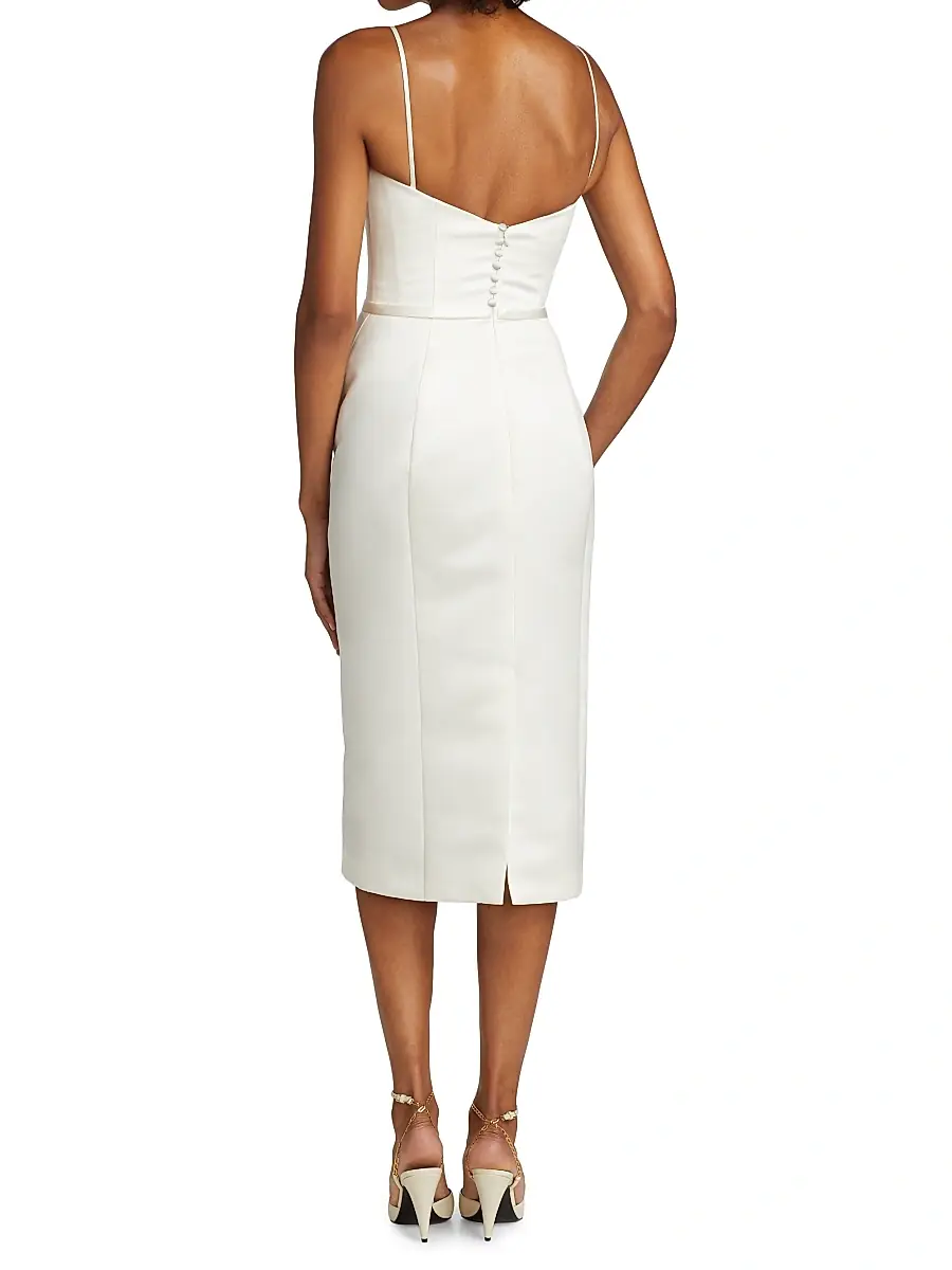 Amsale Women's Duchess Satin Sheath Dress | Thumbnail 5