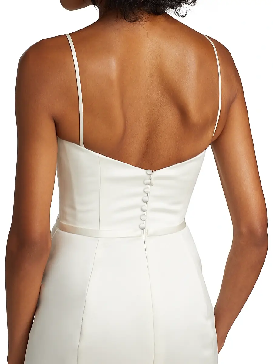 Amsale Women's Duchess Satin Sheath Dress | Thumbnail 6