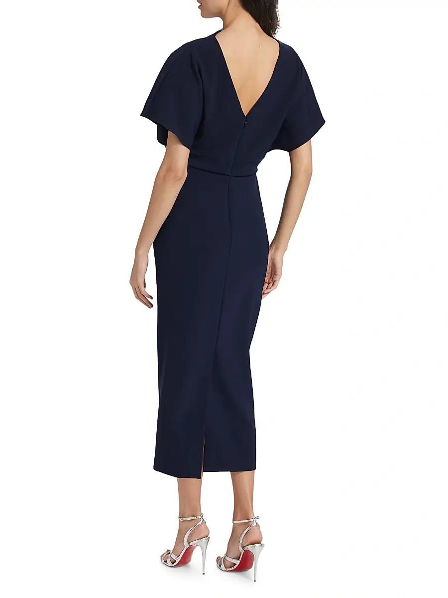 Amsale Women's Draped Crêpe Cocktail Dress | Thumbnail 5