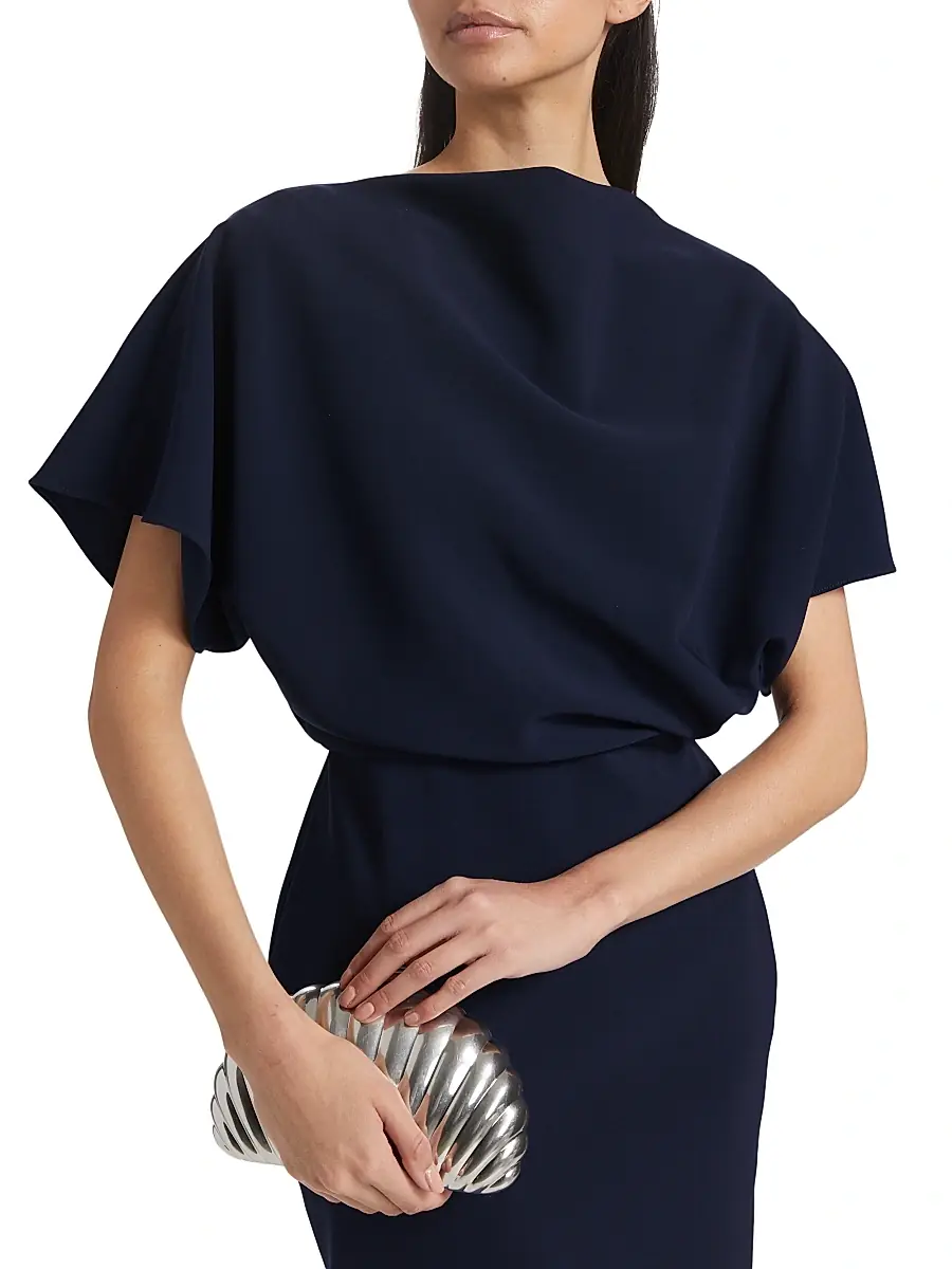 Amsale Women's Draped Crêpe Cocktail Dress | Thumbnail 6