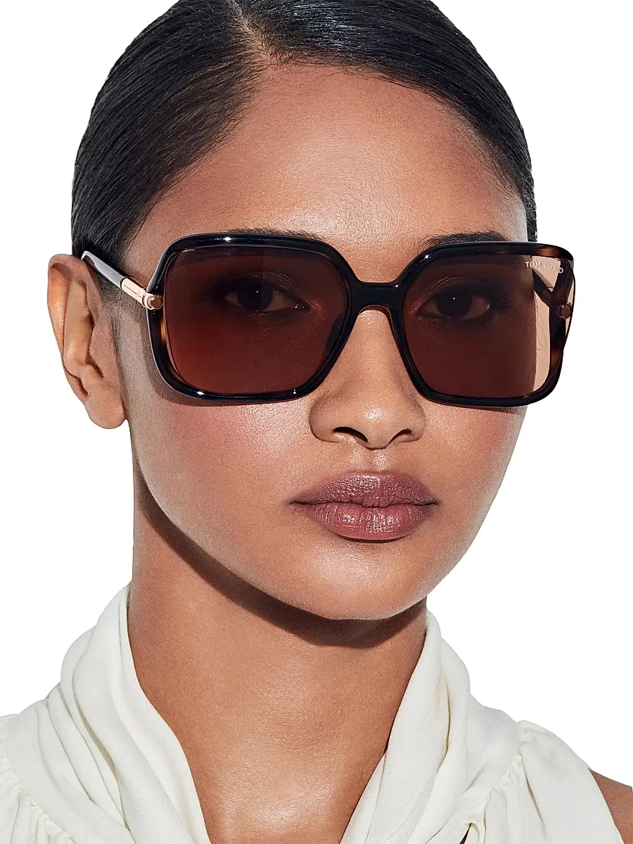 TOM FORD Women's Solange-02 60MM Square Sunglasses - Dark Havana Brown | Thumbnail 2 TOM FORD Women's Solange-02 60MM Square Sunglasses - Dark Havana Brown | Thumbnail 2