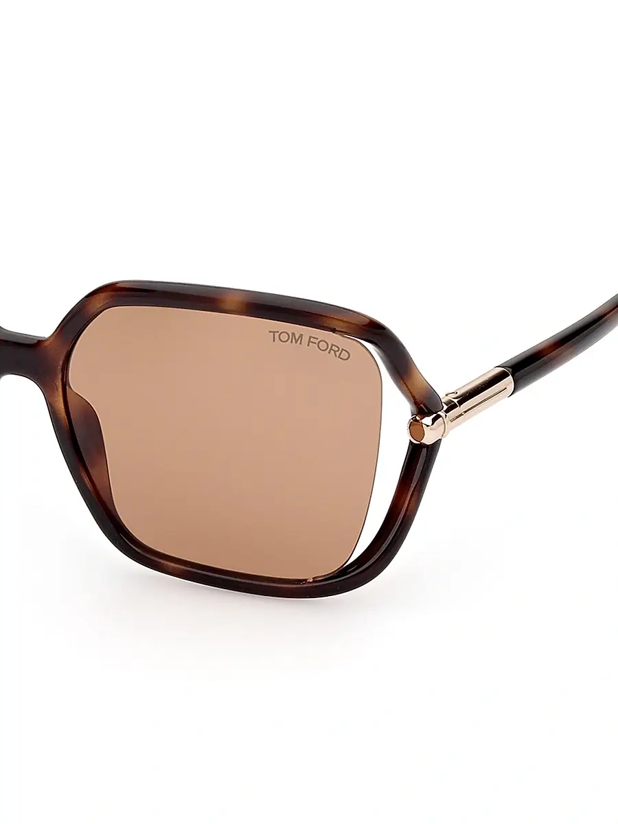TOM FORD Women's Solange-02 60MM Square Sunglasses - Dark Havana Brown | Thumbnail 3 TOM FORD Women's Solange-02 60MM Square Sunglasses - Dark Havana Brown | Thumbnail 3