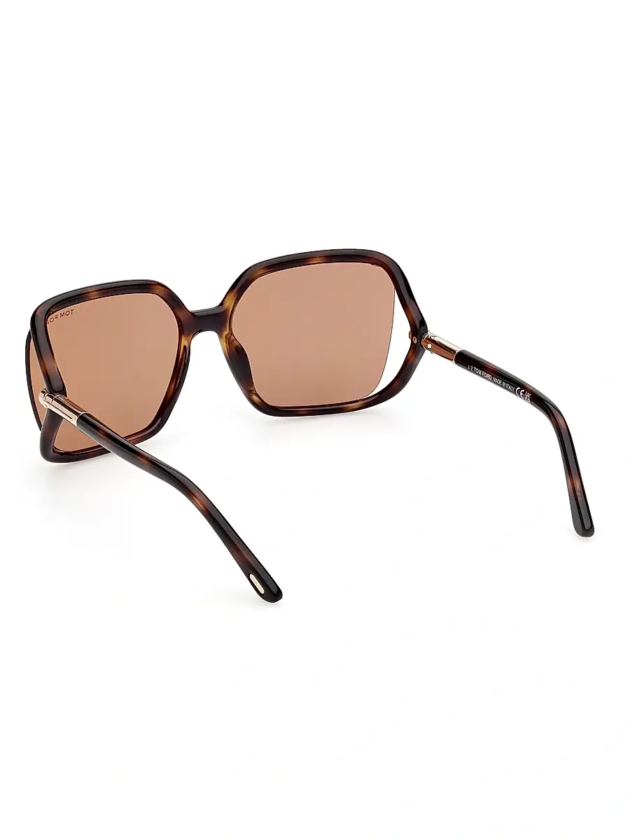 TOM FORD Women's Solange-02 60MM Square Sunglasses - Dark Havana Brown | Thumbnail 5 TOM FORD Women's Solange-02 60MM Square Sunglasses - Dark Havana Brown | Thumbnail 5