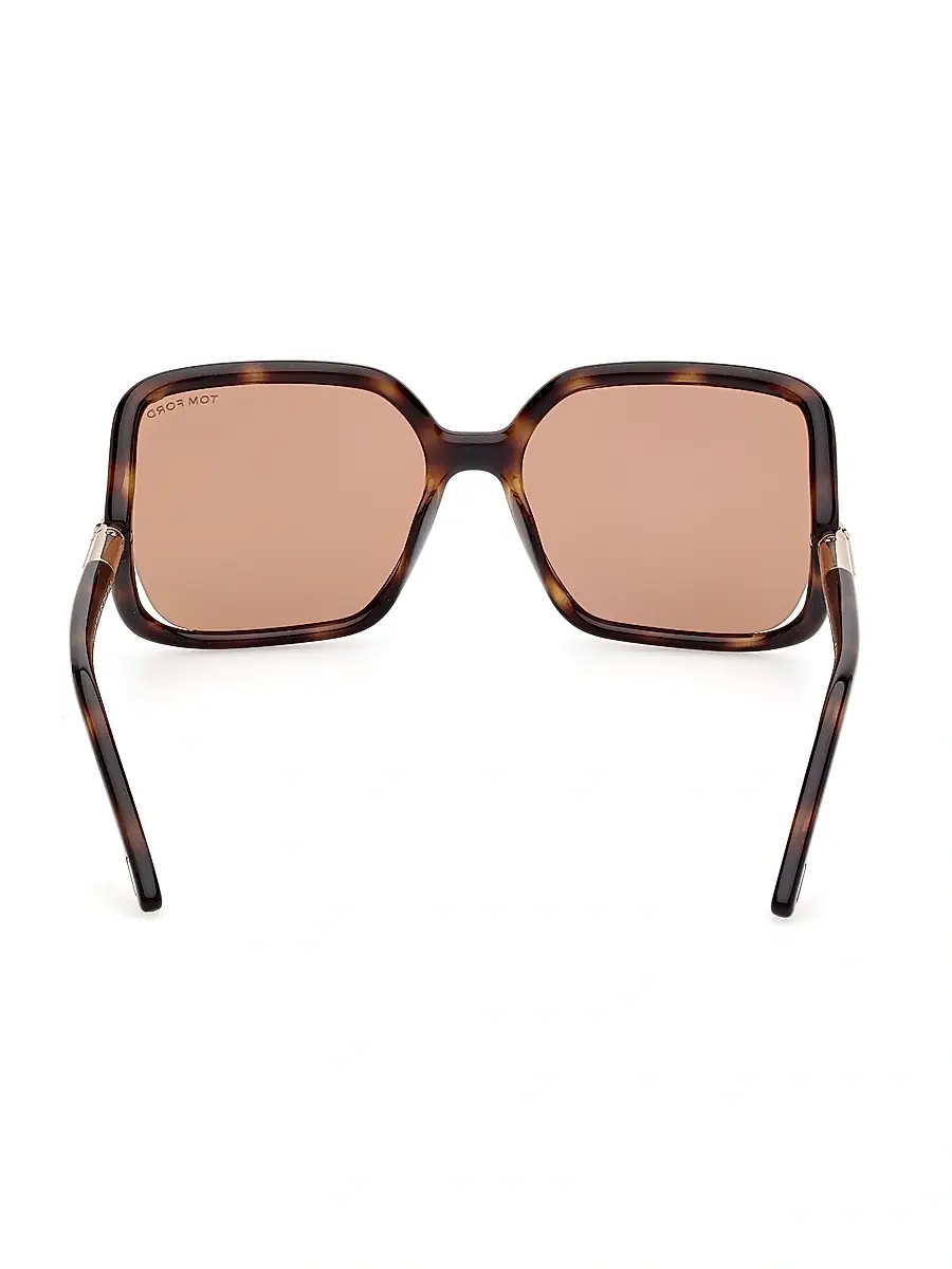 TOM FORD Women's Solange-02 60MM Square Sunglasses - Dark Havana Brown | Thumbnail 6 TOM FORD Women's Solange-02 60MM Square Sunglasses - Dark Havana Brown | Thumbnail 6