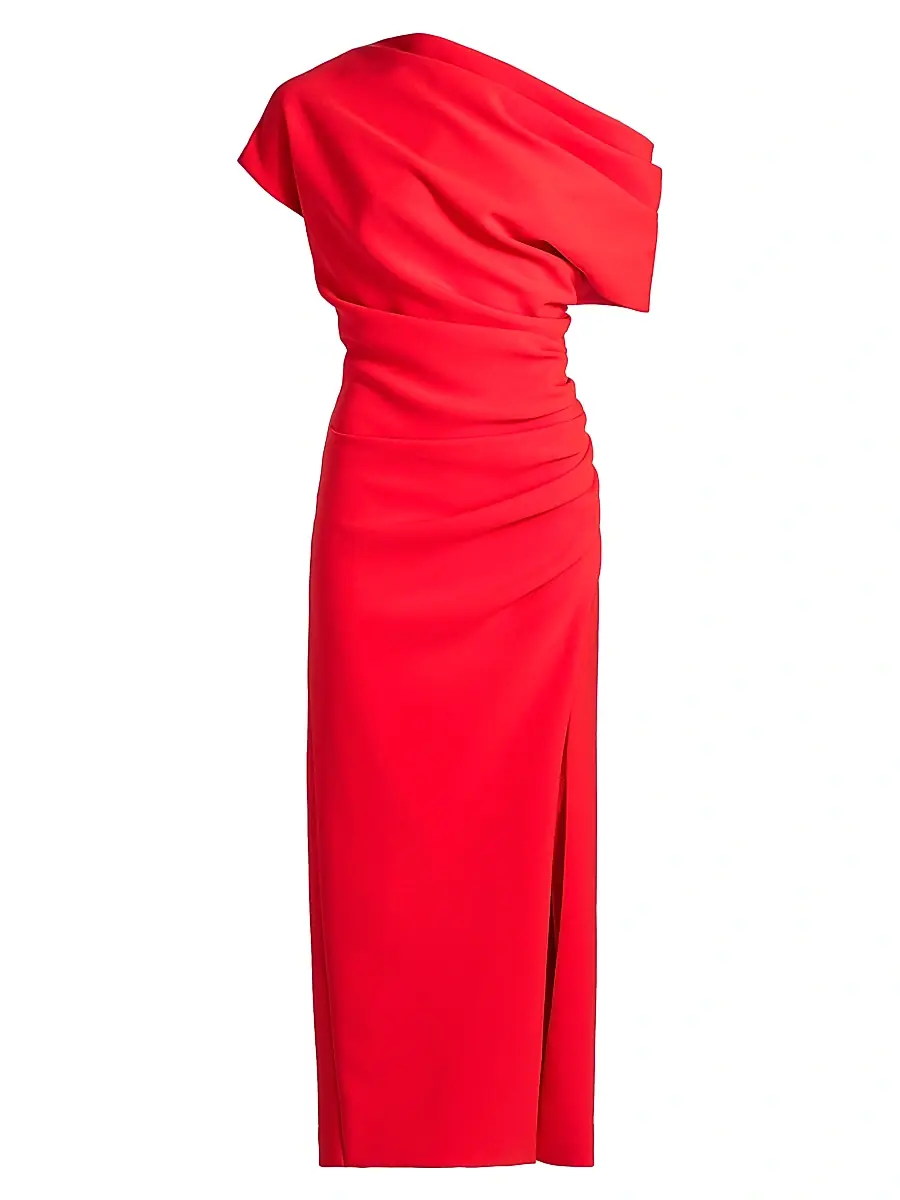 Amsale Women's One-Shoulder Cocktail Dress - Persimmon | Image 1 Amsale Women's One-Shoulder Cocktail Dress - Persimmon | Image 1