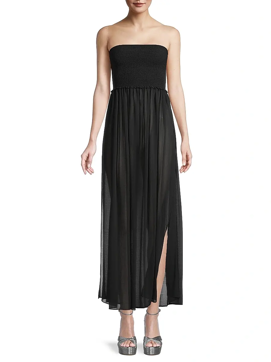 Ramy Brook Women's Calista Smocked Strapless Flare Dress | Thumbnail 2