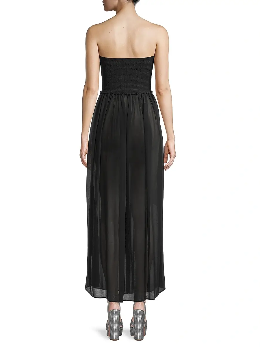 Ramy Brook Women's Calista Smocked Strapless Flare Dress | Thumbnail 4