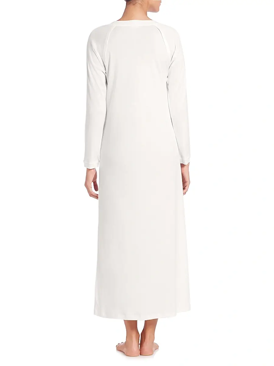 Hanro Women's Pure Essence Long-Sleeve Gown | Thumbnail 4 Hanro Women's Pure Essence Long-Sleeve Gown | Thumbnail 4