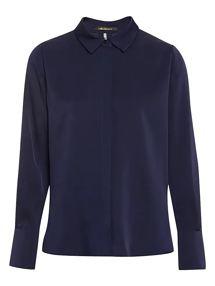 Women's Larissa Collared Silk-Blend Blouse