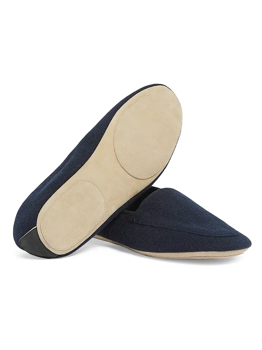 ZEGNA Men's Cashmere Slippers - Navy Blue | Thumbnail 2 ZEGNA Men's Cashmere Slippers - Navy Blue | Thumbnail 2