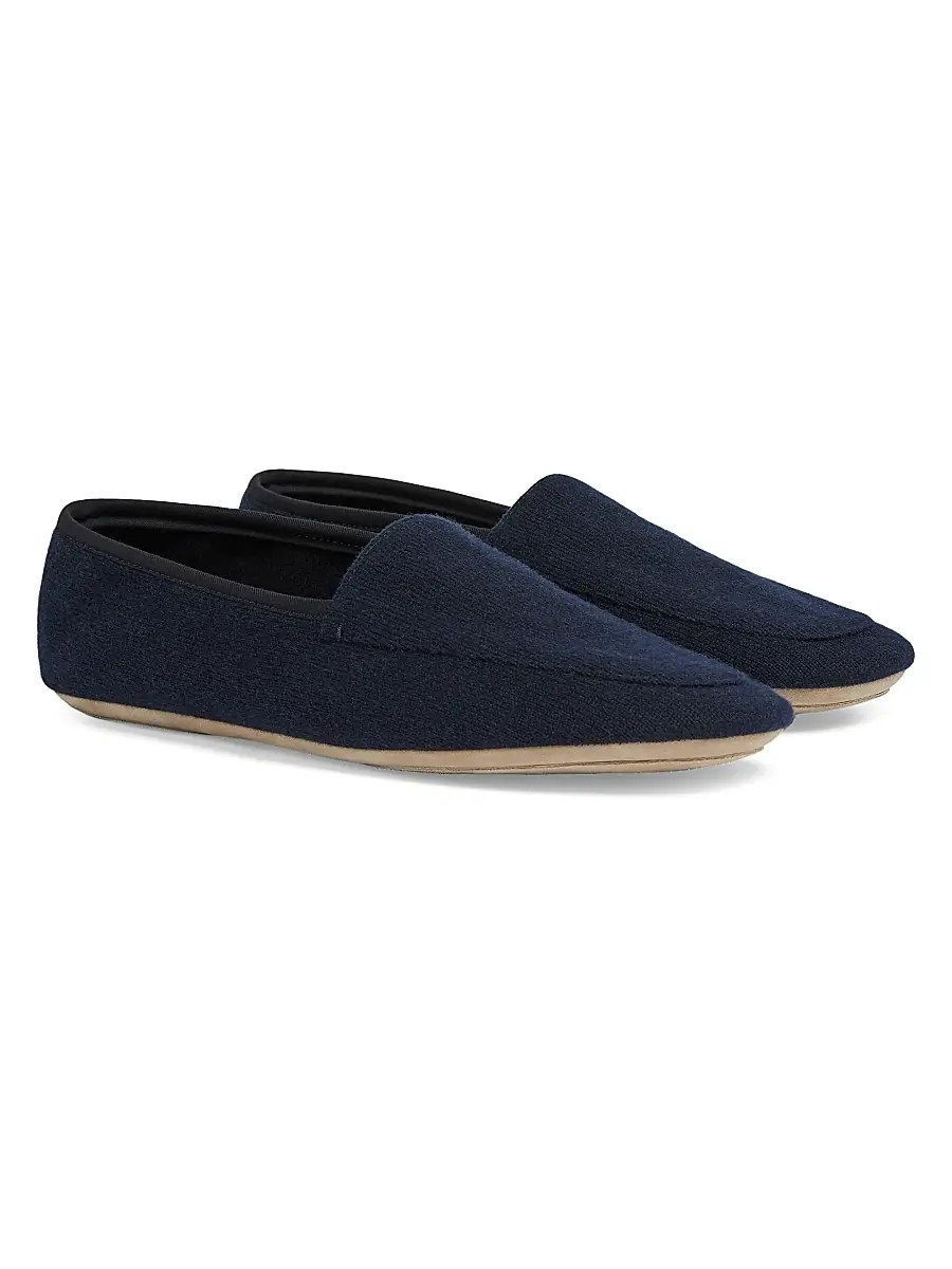 ZEGNA Men's Cashmere Slippers - Navy Blue | Thumbnail 3 ZEGNA Men's Cashmere Slippers - Navy Blue | Thumbnail 3