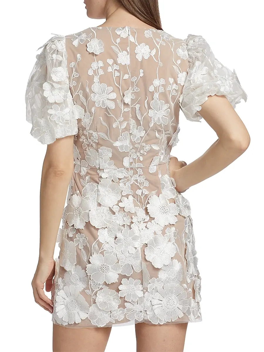 Elliatt Women's Zayla Floral Lace Puff-Sleeve Minidress | Thumbnail 5 Elliatt Women's Zayla Floral Lace Puff-Sleeve Minidress | Thumbnail 5