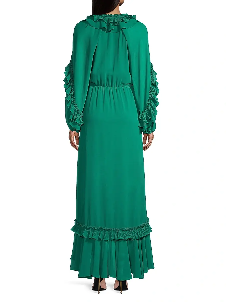 Ungaro Women's Leah Ruffle Long-Sleeve Maxi Dress | Thumbnail 5