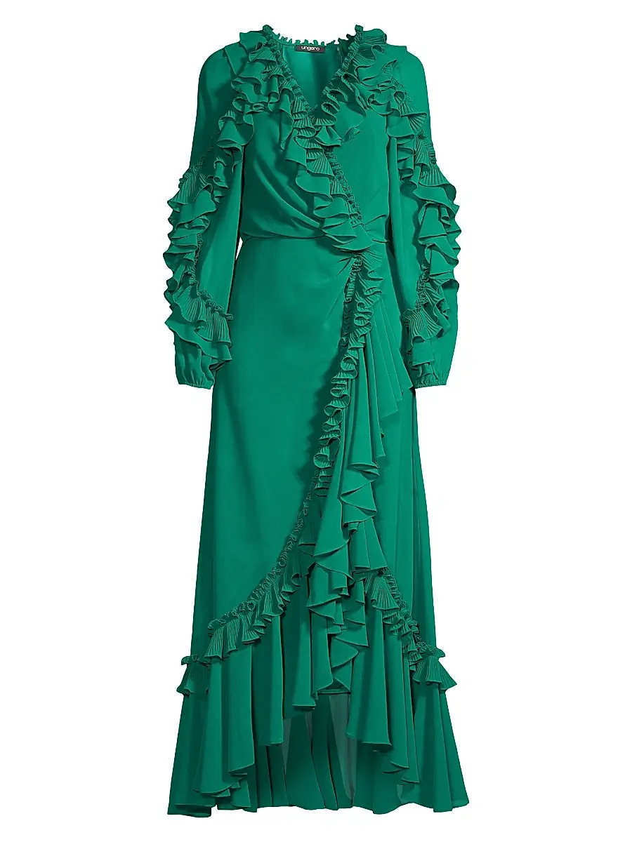 Ungaro Women's Leah Ruffle Long-Sleeve Maxi Dress