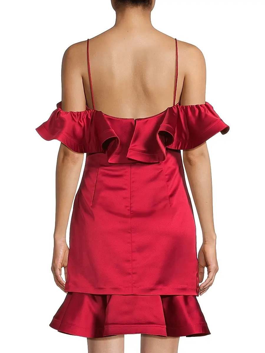 Ungaro Women's Axelle Ruffled Satin Minidress | Thumbnail 5